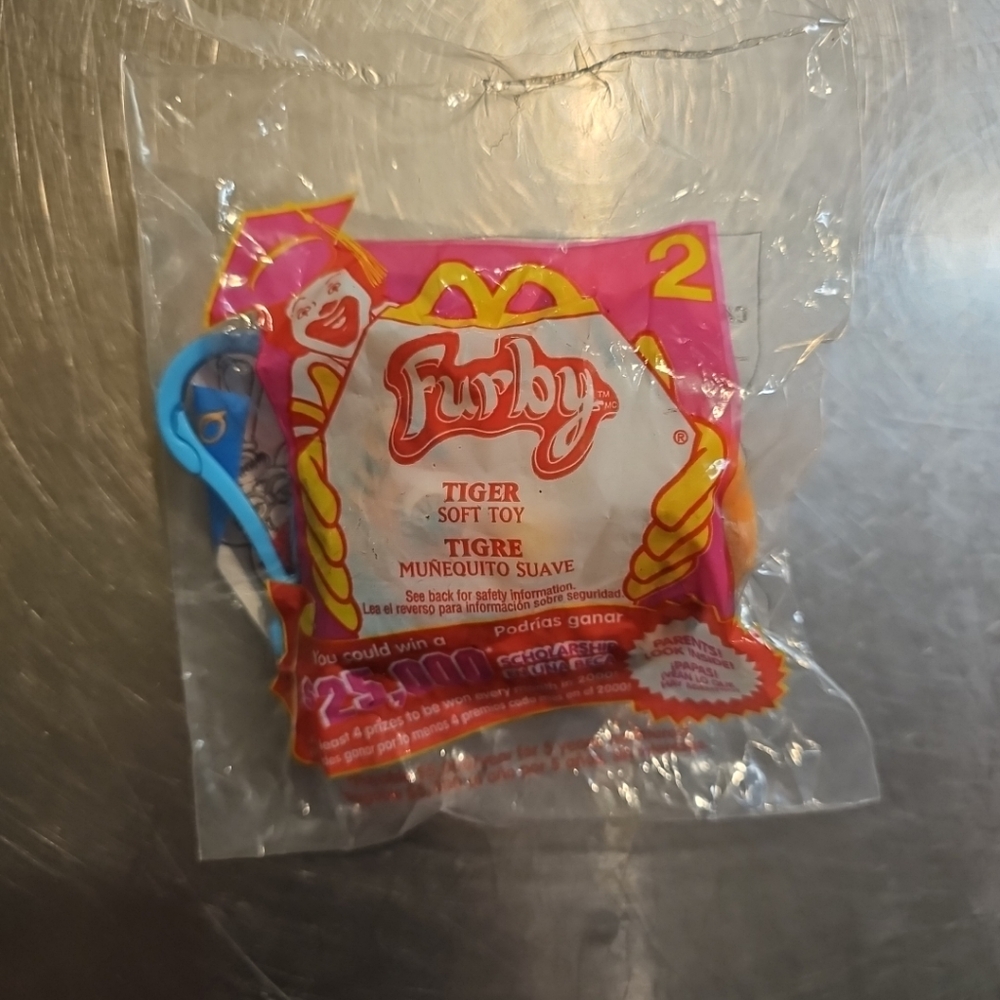 McDonalds Unopened Orange Furby Tiger Toy Keychain 1990s 2000s Y2k Retro